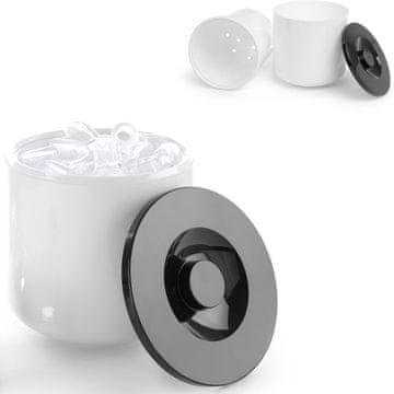 shumee Bela posoda za led s črnim pokrovom, 5L