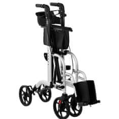 Uniprodo Rehabilitacijski balkonski sprehajalec 2v1 s funkcijo invalidskega vozička zložljiv s torbo do 136 kg