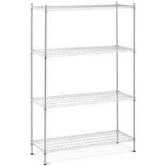 Royal Catering Delavniški regal, kromiran, 4 odprte police, do 1 t, 1000 kg, 120x45x180 cm