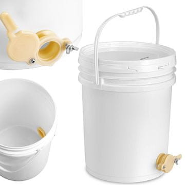 shumee Plastično bistrilo za med z ventilom, 20 l