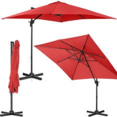 shumee Stranski vrtni senčnik na kvadratnem kraku 250 x 250 cm rdeč