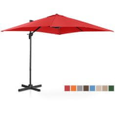 Uniprodo Stranski vrtni sončnik na kvadratnem iztegnjenem nosilcu 250 x 250 cm rdeč