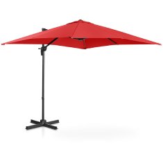 Uniprodo Stranski vrtni sončnik na kvadratnem iztegnjenem nosilcu 250 x 250 cm rdeč