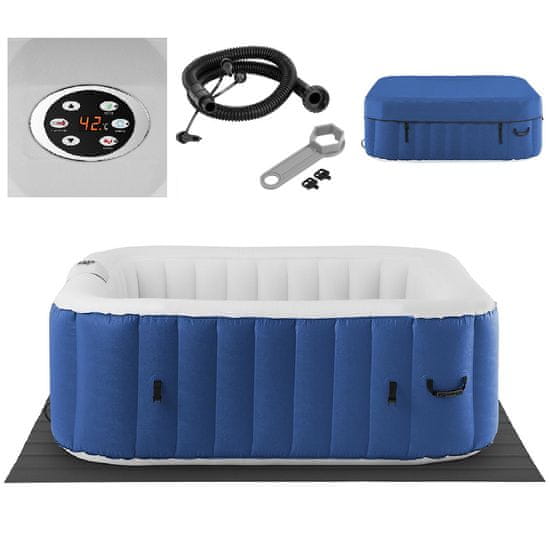 Uniprodo Vrtni napihljiv jacuzzi z masažo za 6 oseb 42C 900 l modra