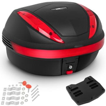 MSW Sredinski prtljažnik za motorno kolo za 1 čelado z montažno ploščo 38 l