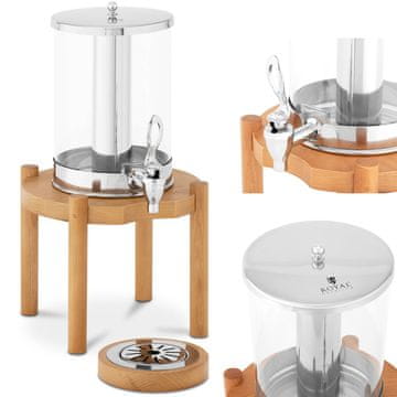 shumee Hlajen dozator za pijače, sokove, limonade na lesenem podstavku 7 l