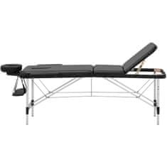 NEW Bordeux Black prenosna zložljiva masažna miza do 180 kg črna