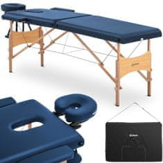 NEW Masažna miza lesena prenosna zložljiva postelja Toulouse Blue do 227 kg modra