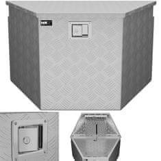 MSW Aluminijasta transportna orodjarna skrinja z zaklepom 150 l 81,5 x 47,5 x 46 cm