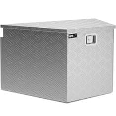 MSW Aluminijasta transportna orodjarna skrinja z zaklepom 150 l 81,5 x 47,5 x 46 cm