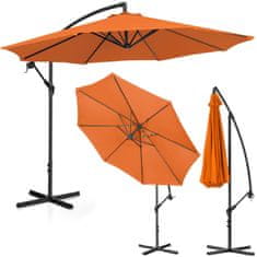 Uniprodo Vrtni dežnik na podaljšku s krožnim nagibom Ø 300 cm oranžna