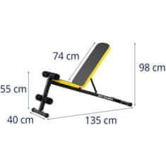 Gymrex Trening bench for chest, arm, abdominal and biceps exercises, up to 100 kg