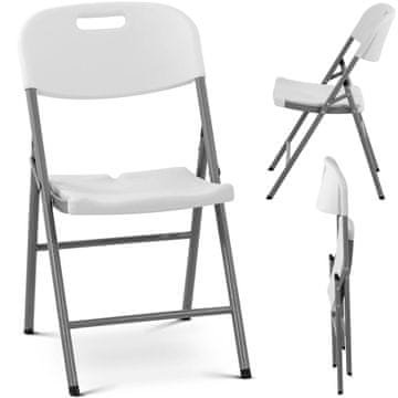 shumee Vrtni banketni catering stol, zložljiv do 180 kg, 40 x 38 cm, bel