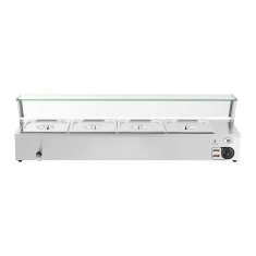 Royal Catering Bemar grelnik za jedi, grelni pult z zaščitnim pokrovom 4 x GN 1/2 2000 W