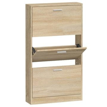 Vidaxl Omarica za čevlje hrast 59x17x108 cm inženirski les