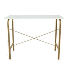 Teamson Versanora 40-palčna pisalna miza za domačo pisarno z vrhom iz umetnega marmorja in zlatim okvirjem