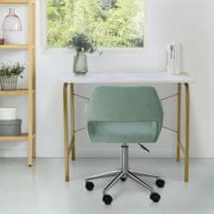 Teamson Versanora 40-palčna pisalna miza za domačo pisarno z vrhom iz umetnega marmorja in zlatim okvirjem
