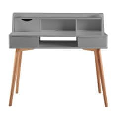 Teamson Versanora Creativo Elegantna pisalna miza z nogami iz masivnega lesa, svetlo siva barva