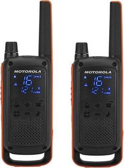 Motorola Oddajnik TLKR T82 2 kosa, domet do 10 km, IPx2, črna/oranžna