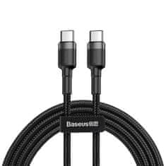 BASEUS Cafule Cable robusten najlonski kabel USB-C PD / USB-C PD PD2.0 60W 20V 3A QC3.0 2M črna/siva (CATKLF-HG1)