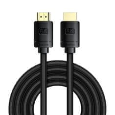 BASEUS kabel HDMI 2.1 8K 60 Hz 48 Gbps / 4K 120 Hz / 2K 144 Hz 3D eARC QMS Dynamic HDR VRR ALLM 3 m črn (CAKGQ-L01)