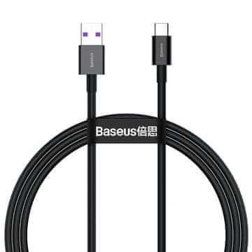 BASEUS Vrhunski kabel za Huawei USB - USB-C 11V / 6A SuperCharge 1m - črn