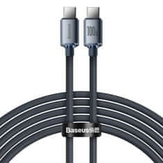 BASEUS kabel USB serije Crystal Shine za hitro polnjenje in prenos podatkov USB Type C - USB Type C 100W 2m črn (CAJY000701)