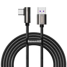 BASEUS Legendarni kotni kabel za igralce USB - USB Type C 66W 2m črn (CATCS-C01)