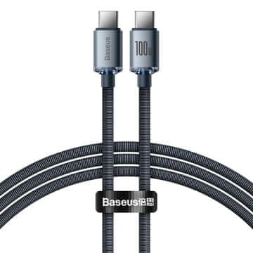 shumee Kabel za hitro polnjenje in prenos podatkov USB-C USB-C 100W 1,2 m črne barve