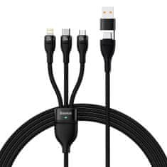 BASEUS Flash Series II kabel USB Type C / USB Type A - USB Type C / Lightning / micro USB 100 W 1,2 m črn (CASS030101)