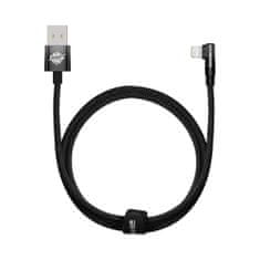 BASEUS MVP 2 Kolenski kotni kabel s stranskim priključkom USB / Lightning 1 m 2,4 A črn (CAVP000001)