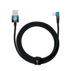 BASEUS MVP 2 kotni kabel s stranskim priključkom USB / Lightning 2m 2,4A, modri (CAVP000121)