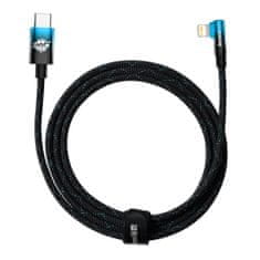 BASEUS MVP 2 Kolenski kotni kabel Power Delivery kabel s stranskim USB Type C / Lightning 2m 20W modri (CAVP000321)