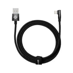 BASEUS MVP 2 Kolenski kotni kabel s stranskim priključkom USB / Lightning 2 m 2,4 A črn (CAVP000101)