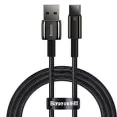 BASEUS Tungsten Gold kabel USB-A - USB-C 480Mb/s 100W 1m črn (CAWJ000001)