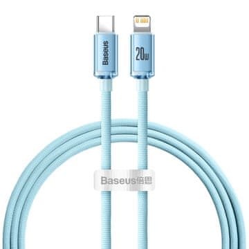 BASEUS Kabel USB-C za iPhone Lightning, hitro polnjenje 20 W, 1,2 m, modra