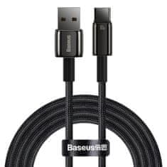 BASEUS Tungsten Gold kabel USB-A - USB-C 480Mb/s 100W 2m črn(CAWJ000101)