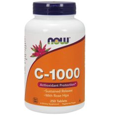 NOW Foods Vitamin C-1000 s puščico in postopnim sproščanjem, 250 tablet