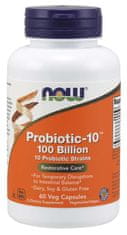 NOW Foods Probiotic-10, probiotiki, 100 milijard CFU, 10 sevov, 60 zeliščnih kapsul
