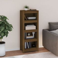 Vidaxl Knjižna omara medeno rjava 50x35x125,5 cm trdna borovina