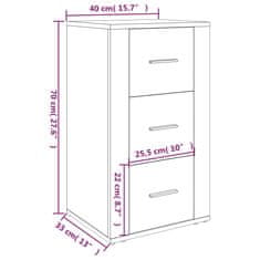 Vidaxl Komoda rjav hrast 40x33x70 cm inženirski les