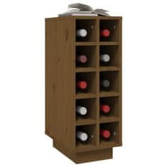 Vidaxl Omarica za vino medeno rjava 23x34x61 cm trdna borovina