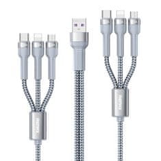 REMAX Jany Series večnamenski kabel 6v1 USB - micro USB + USB Type C + Lightning / micro USB + USB Type C + Lightning 2 m srebrn (RC-124)