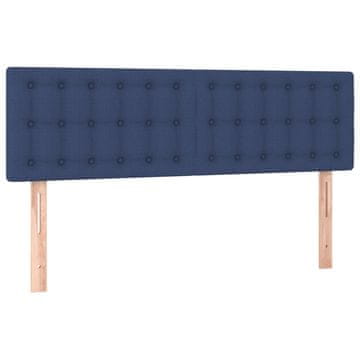 Vidaxl Posteljno vzglavje modra 144x5x78/88 cm blago