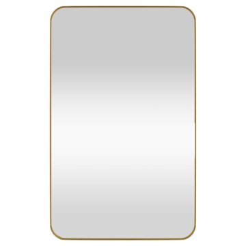 Vidaxl Stensko ogledalo zlato 50x80 cm pravokotno