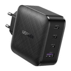 Ugreen PPS 65W hitri polnilec USB / 3x USB Type C QC 3.0 Power Delivery SCP FCP AFC (galijev nitrid) črn (CD224 70774)