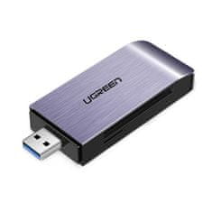 Ugreen Bralnik kartic SD / micro SD / CF / MS za USB 3.0 sive barve (50541)