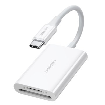 Ugreen OTG SD 4.0 / micro SD (TF) 4.0 bralnik pomnilniških kartic (UHS-II, UHS-2 - 280 MBps) za USB tipa C 3.2 Gen 1, bel (CM265 60724)