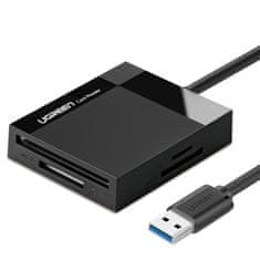 Ugreen USB 3.0 SD / micro SD / CF / MS bralnik pomnilniških kartic črne barve (CR125 30333)