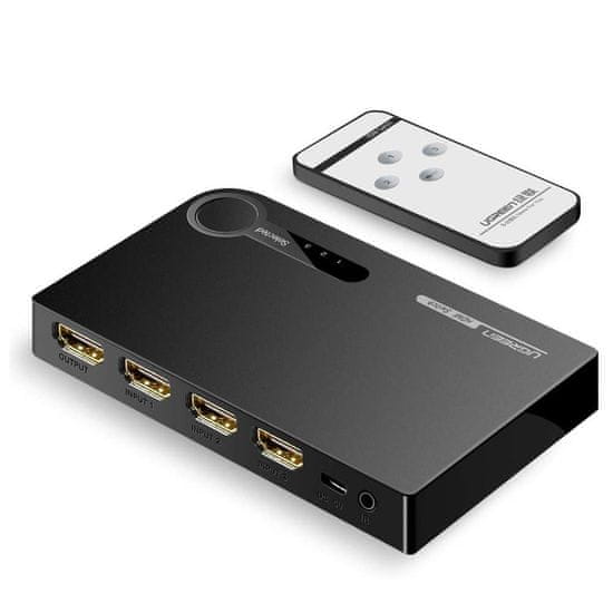 Ugreen HDMI razdelilno stikalo - 3x HDMI 3D 4K 7,5 Gbps 36 bitov na kanal črno (40234)
